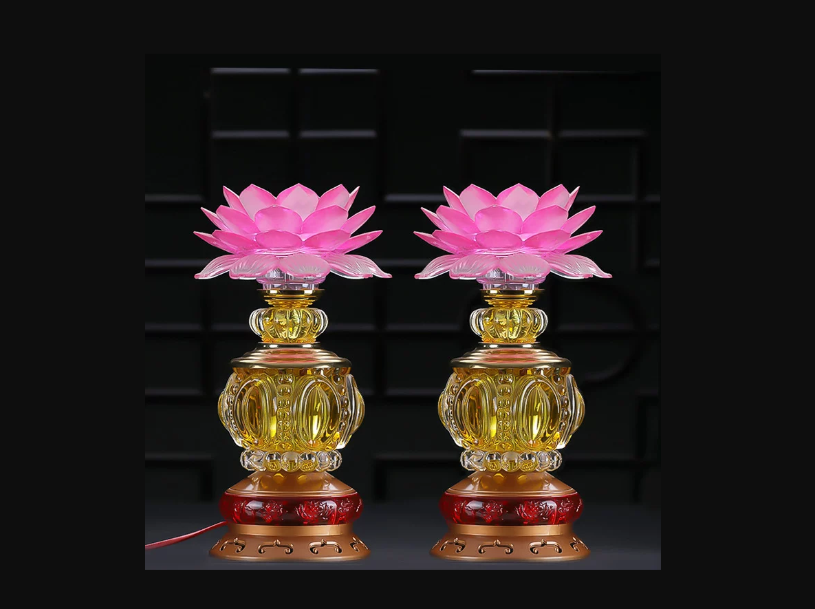 Đèn Thờ Cúng Cao Cấp Lưu Ly 1 Bông.png